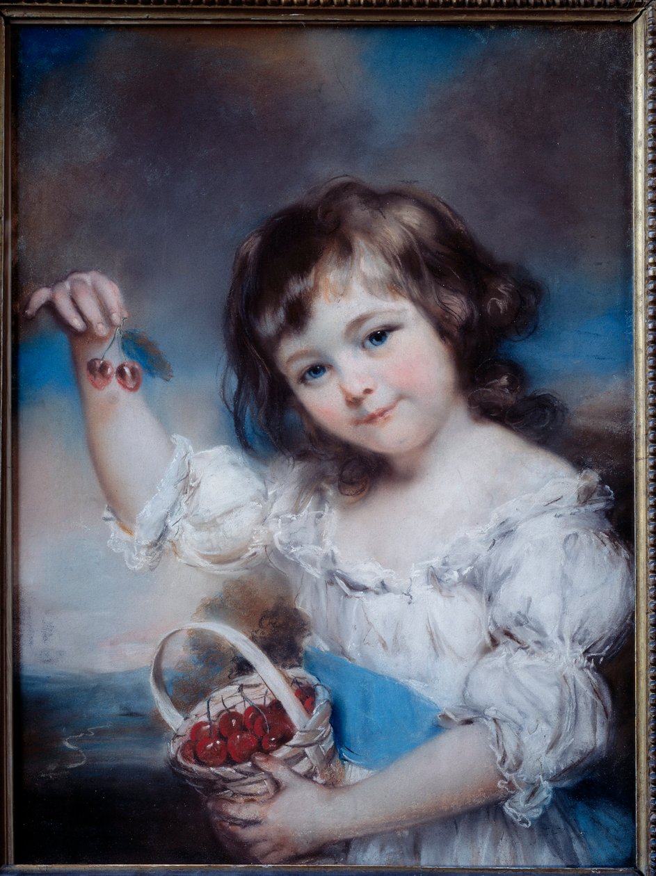 Egy kislány portréja a cseresznyekosárban John Russel (1745-1806) festménye XIX. alkotó: John Russell