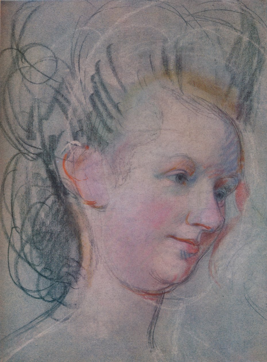 Vázlat egy hölgy fejéről, c1791 alkotó: John Russell