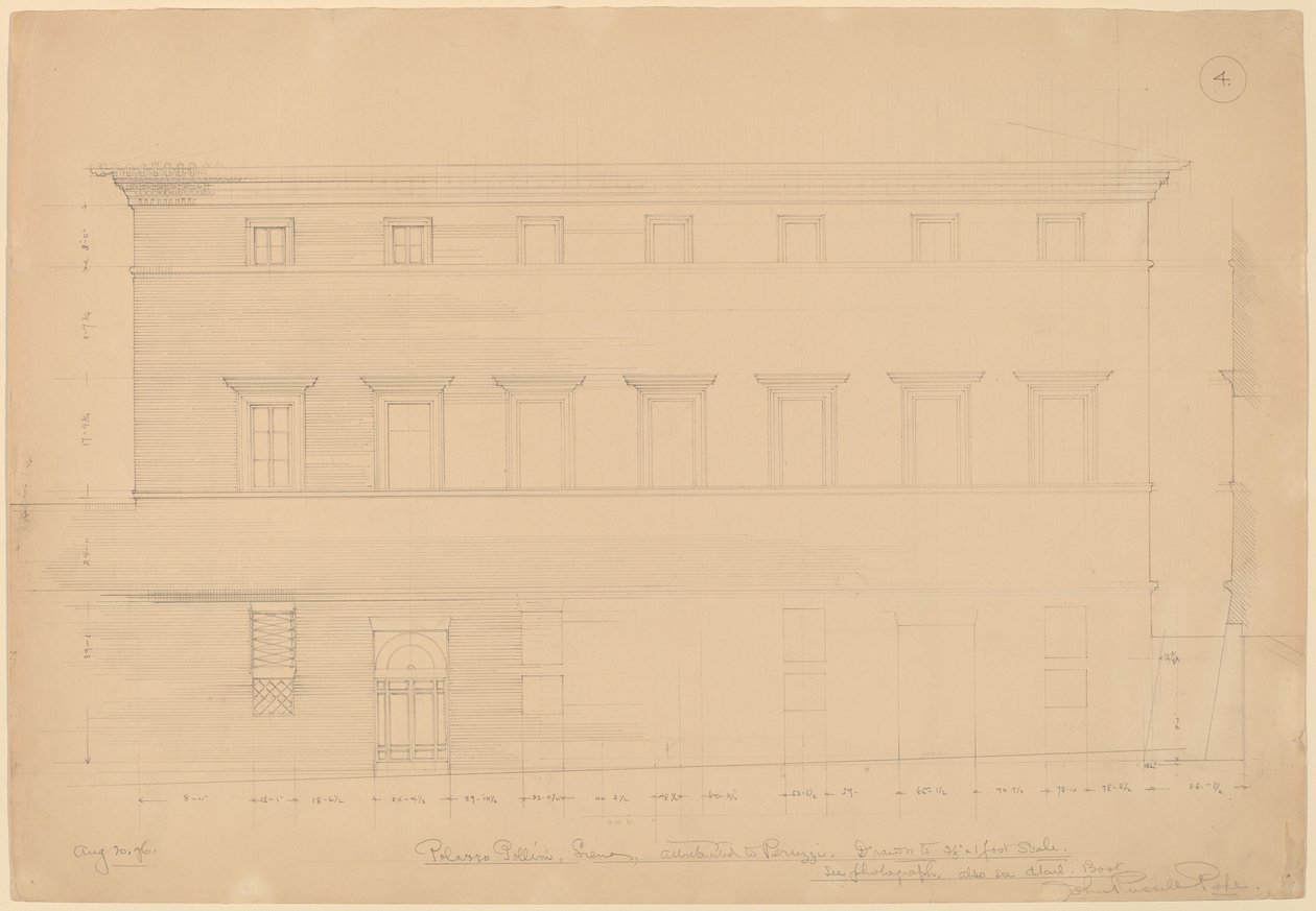 Palazzo Pollini, Siena, Peruzzinak tulajdonítva alkotó: John Russell Pope
