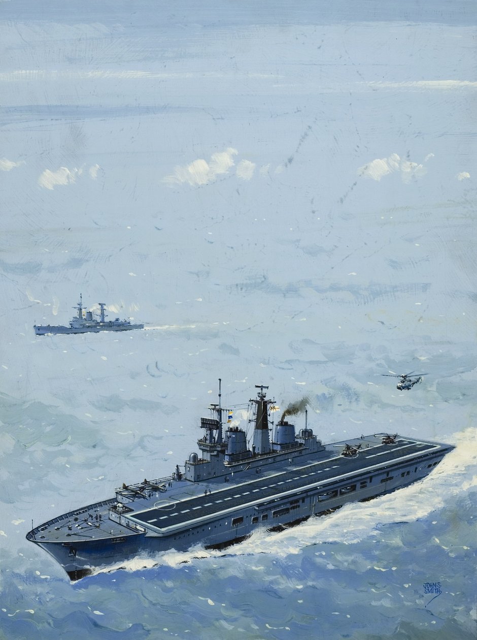 HMS Invincible (gouache, papír) alkotó: John S. Smith