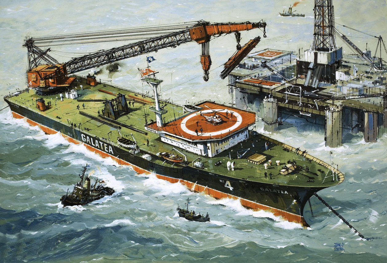 A Galatea, nehéz daruval felszerelve alkotó: John S. Smith