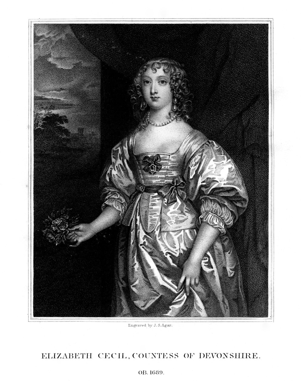 Elizabeth Cecil, Devonshire grófnője, 1824. alkotó: John Samuel Agar