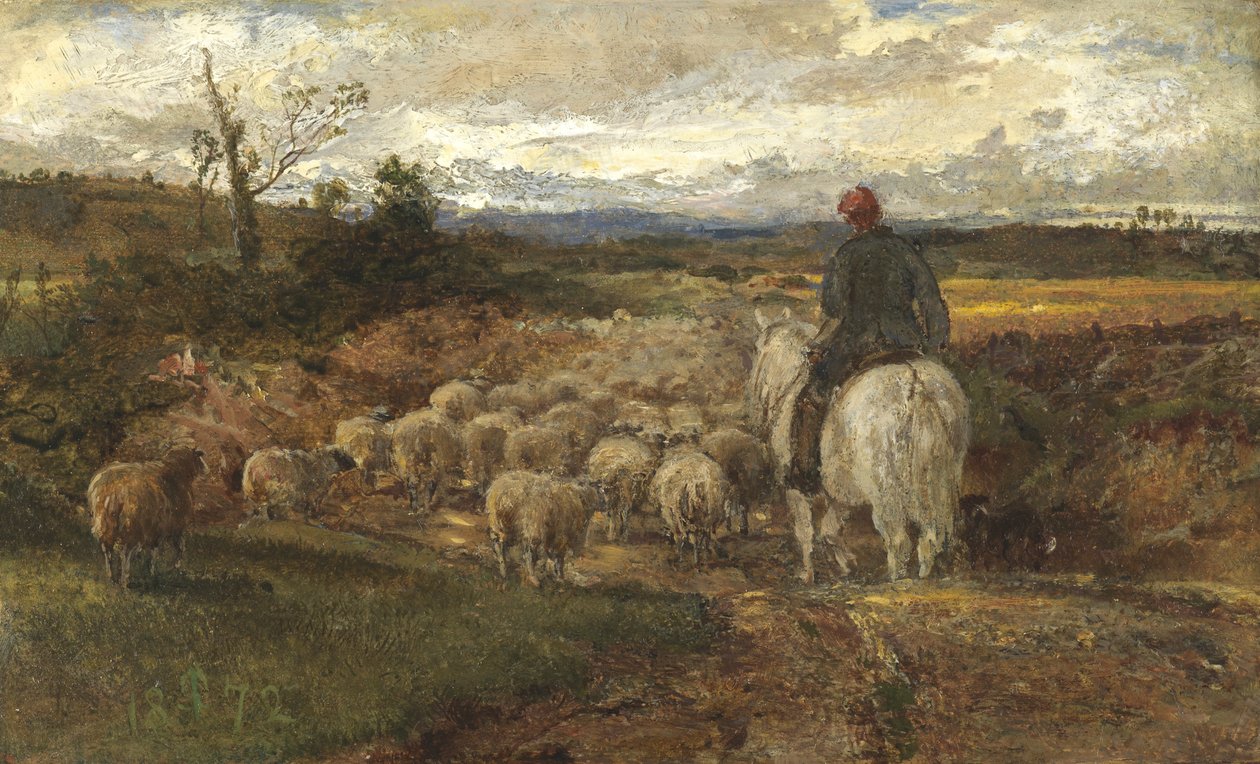 A Sussex Lane, 1872 (olaj, papír, vászonra fektetve) alkotó: John Samuel Raven