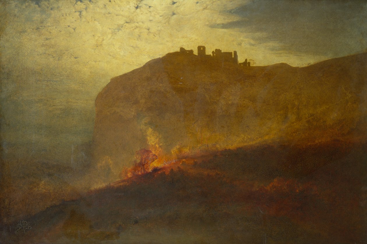Carreg Cennen kastély alkotó: John Samuel Raven