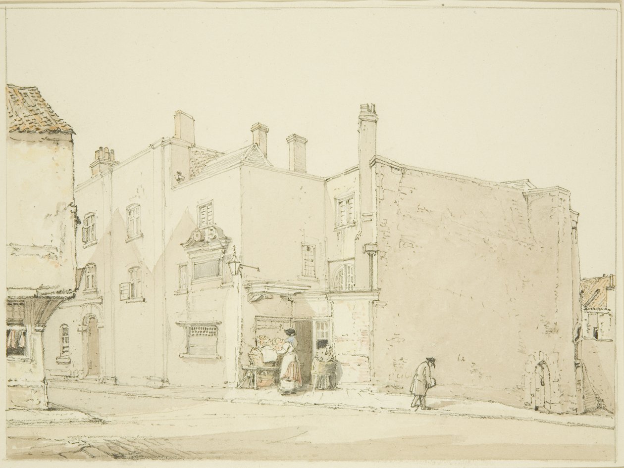 A Newgate előtt, a Narrow Wine Streeten alkotó: John Sanders