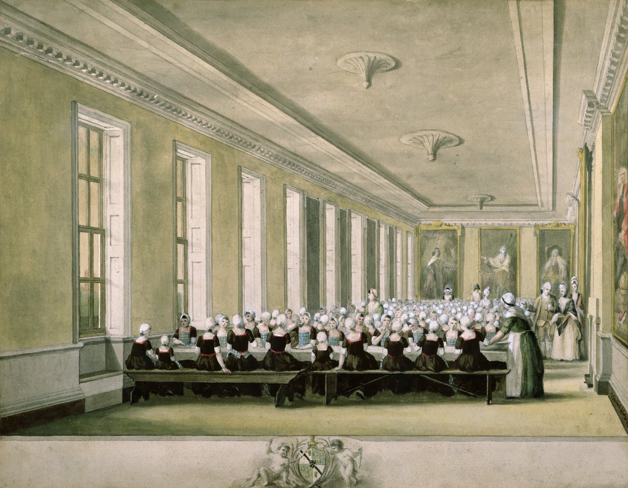 A Foundling Kórház leányétkezője, 1773 alkotó: John Sanders