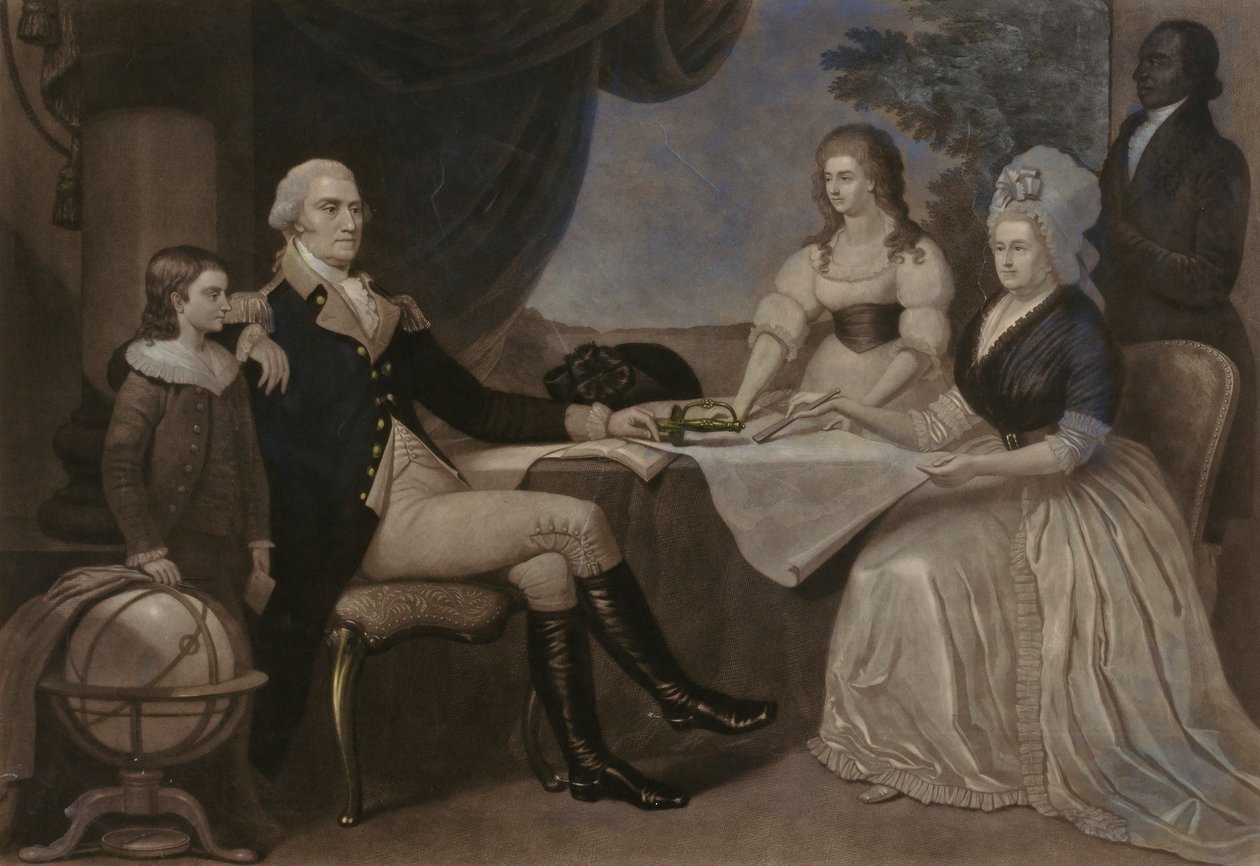 George Washington és családja alkotó: John Sartain