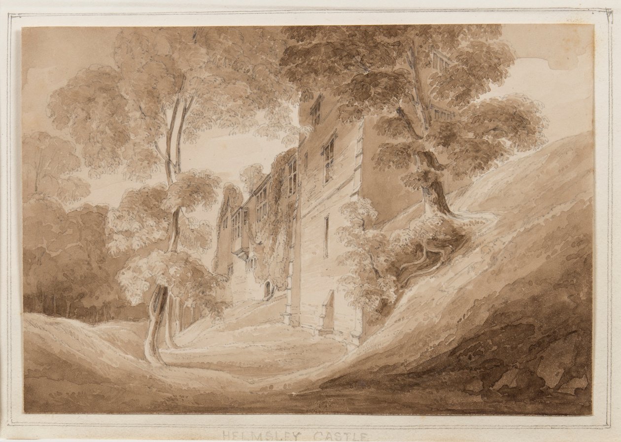 Helmsley kastély, Yorkshire, 1824. október 25-27. (ceruza, ecset és szépia tinta papíron) alkotó: John Scarlett Davis