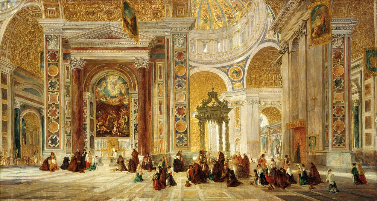 "Szent Péter belseje, Róma", 1824-1885 alkotó: John Scarlett Davis