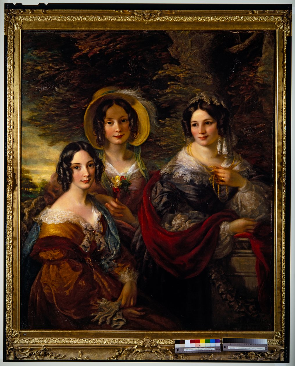 Frances, Charlotte és Catherine Voules portréja (vászon) alkotó: John Scarlett Davis