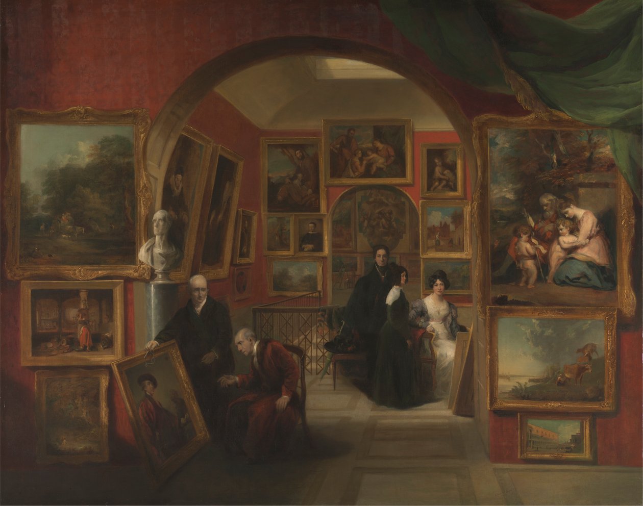 A British Institution Gallery belseje alkotó: John Scarlett Davis