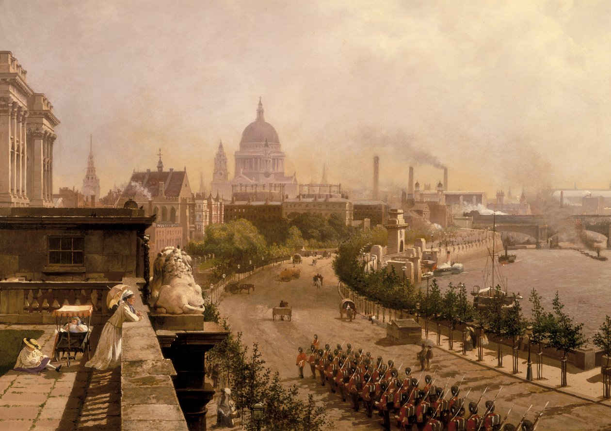 "The Embankment", 1874 alkotó: John Scorrer O