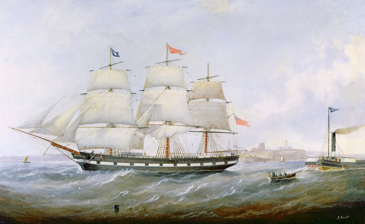 A „Salacia” hajó a Tyne torkolatánál alkotó: John Scott