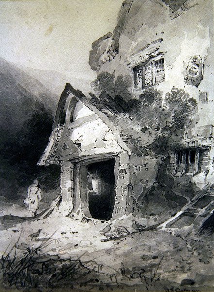 Egy romos veranda (akvarell papíron) alkotó: John Sell Cotman