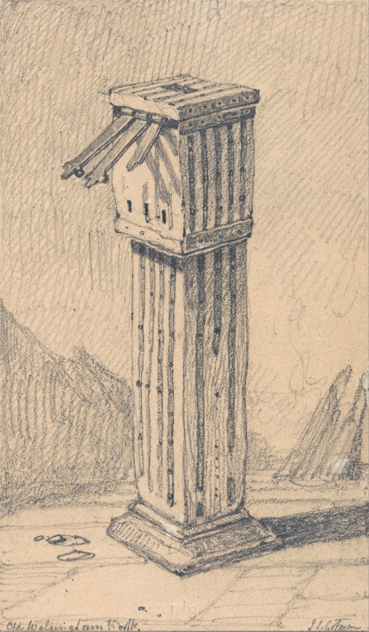 Egy ősi alamizsnás doboz, Walsingham templom, Norfolk alkotó: John Sell Cotman