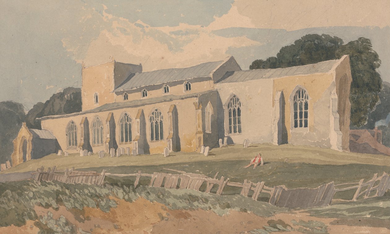 Blickling templom, Norfolk, délkeletről alkotó: John Sell Cotman