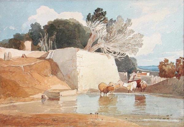 Marhaitatás (akvarell papíron) alkotó: John Sell Cotman