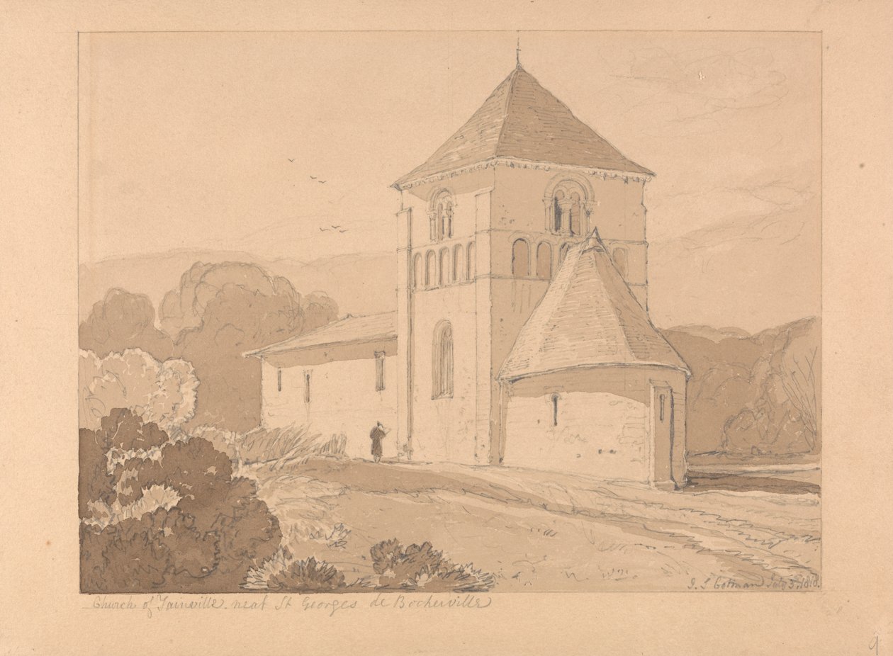 Yainville templom, Saint Georges de Boscherville közelében, Normandiában alkotó: John Sell Cotman