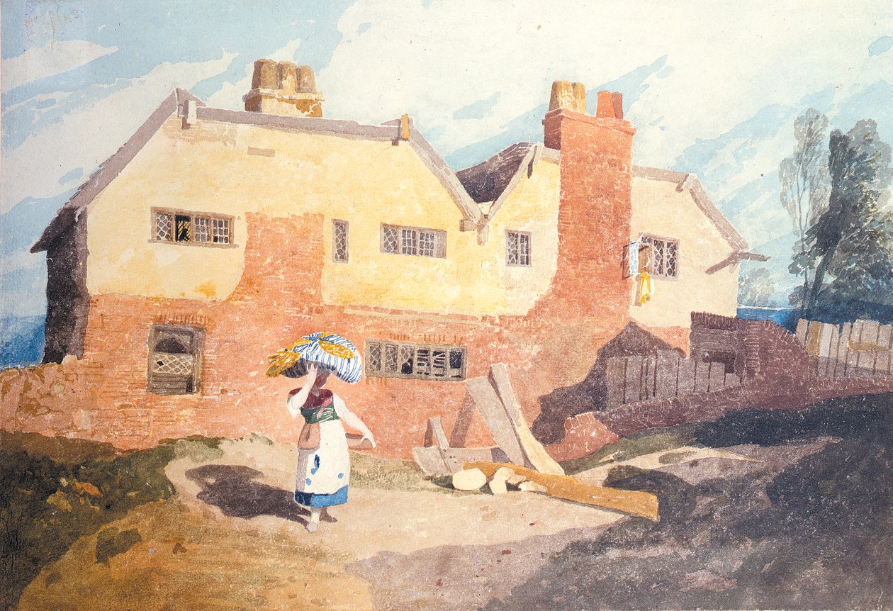 Házak mosónővel (Elm Hill, Norwich) 1808-9 alkotó: John Sell Cotman