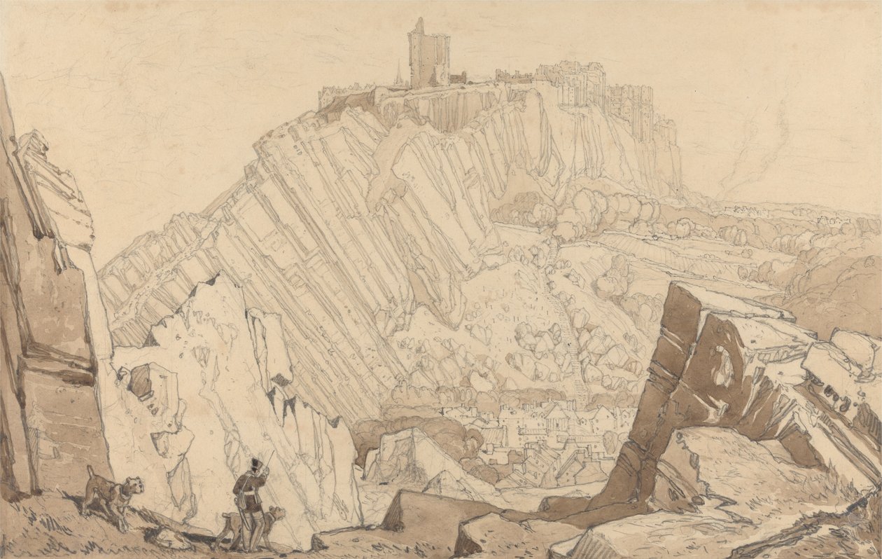 Domfront, Délkeletre nézve alkotó: John Sell Cotman