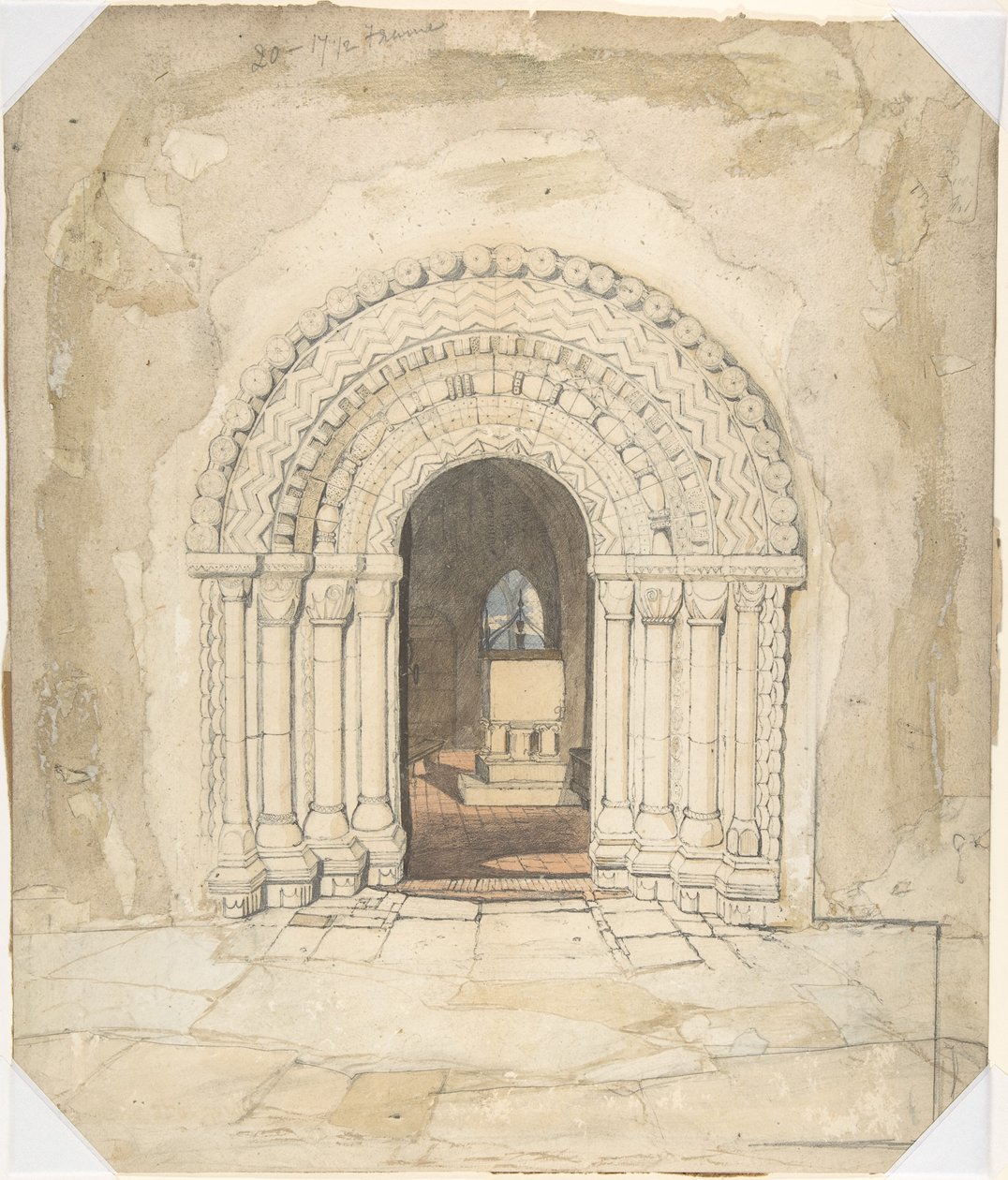 Kapunyílás, a heckinghami templom alkotó: John Sell Cotman