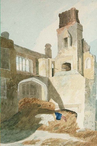 East Barsham Hall (ceruza és akvarell papíron) alkotó: John Sell Cotman