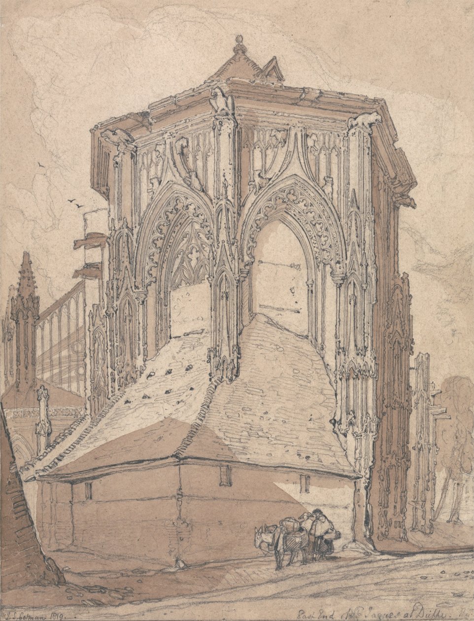 Saint Jacques keleti vége Dieppe-nél, Normandiában alkotó: John Sell Cotman
