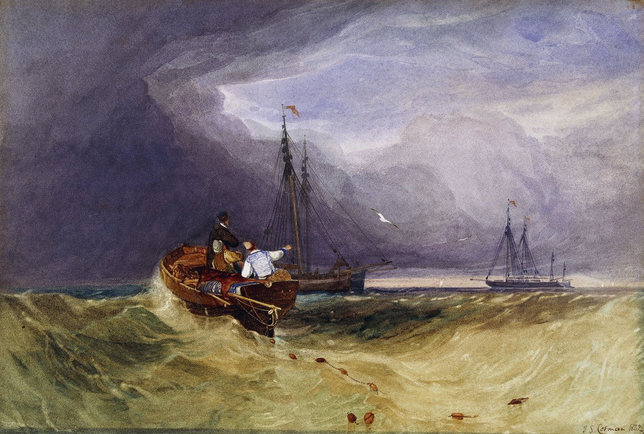Halászhajók Yarmouth mellett, 1832 alkotó: John Sell Cotman