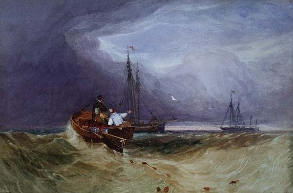 Horgászcsónakok Yarmouth előtt alkotó: John Sell Cotman