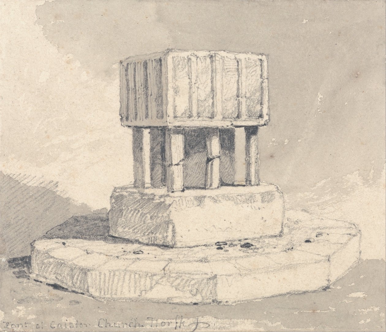 Kút a Caister templomban, Norfolk alkotó: John Sell Cotman