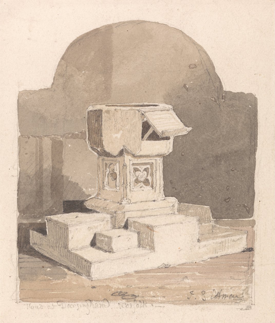 A Dersingham templomban lévő kút, Norfolk alkotó: John Sell Cotman
