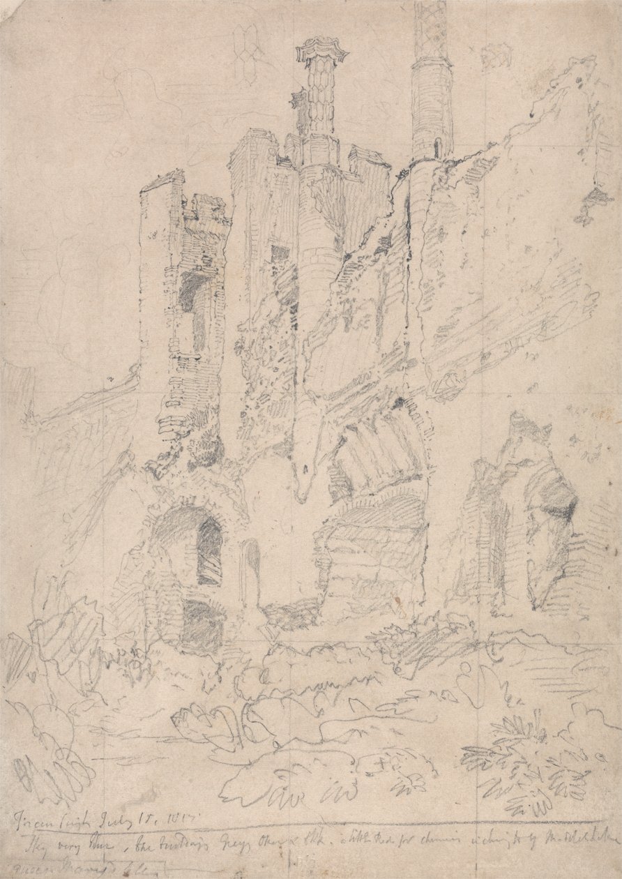 Framlingham kastély, Suffolk: A romos belső tér része alkotó: John Sell Cotman