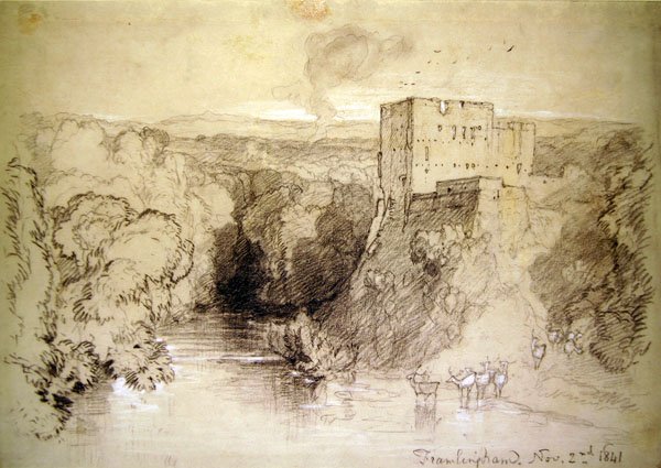 Framlingham: a vár és a folyó alkotó: John Sell Cotman