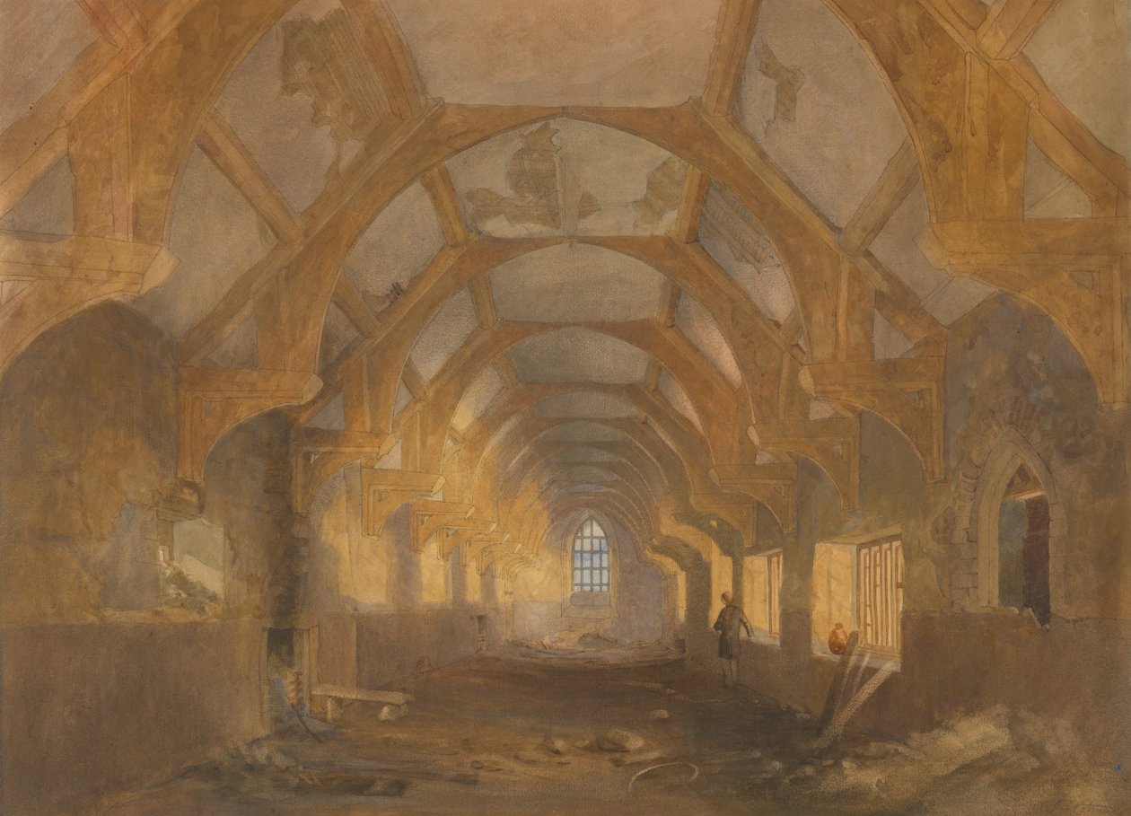 Az Ipswich Blackfriars kollégiumának belső tere az Ipswichi Iskola által elfoglalt időszak végén alkotó: John Sell Cotman