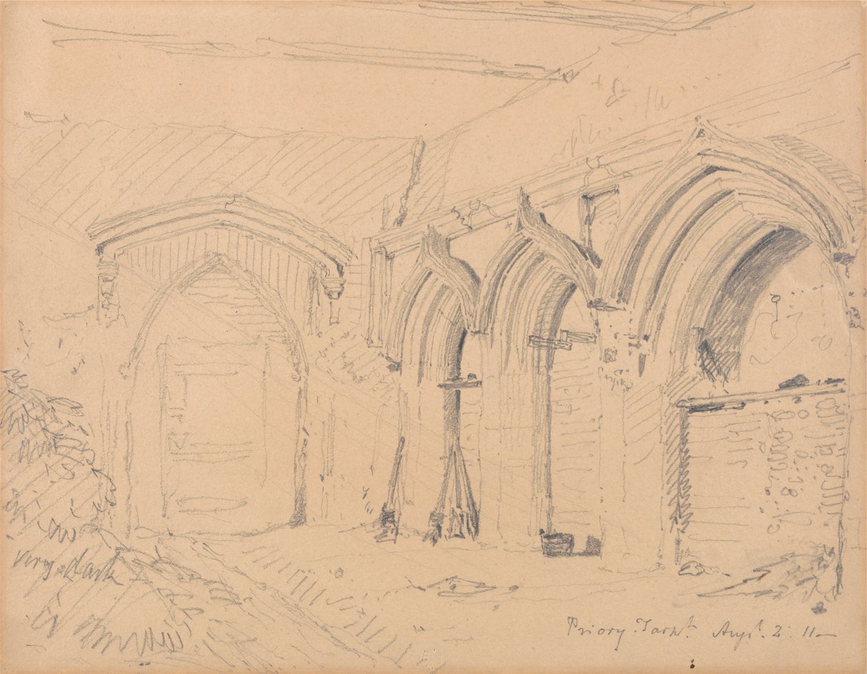 A yarmouthi kolostor romjainak belseje alkotó: John Sell Cotman