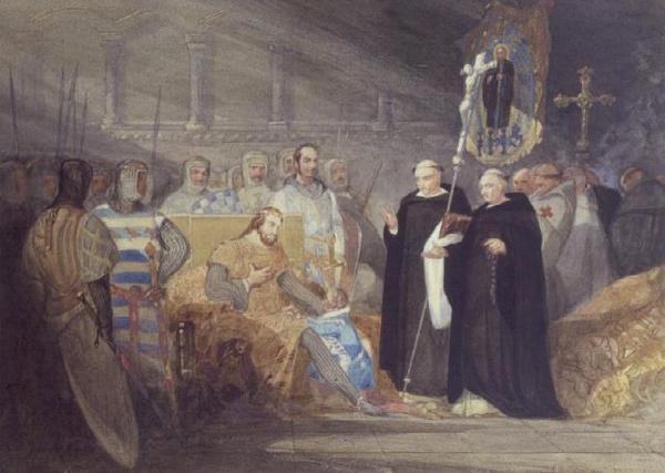 János király és Henrik herceg a swinsteadi apátságban alkotó: John Sell Cotman