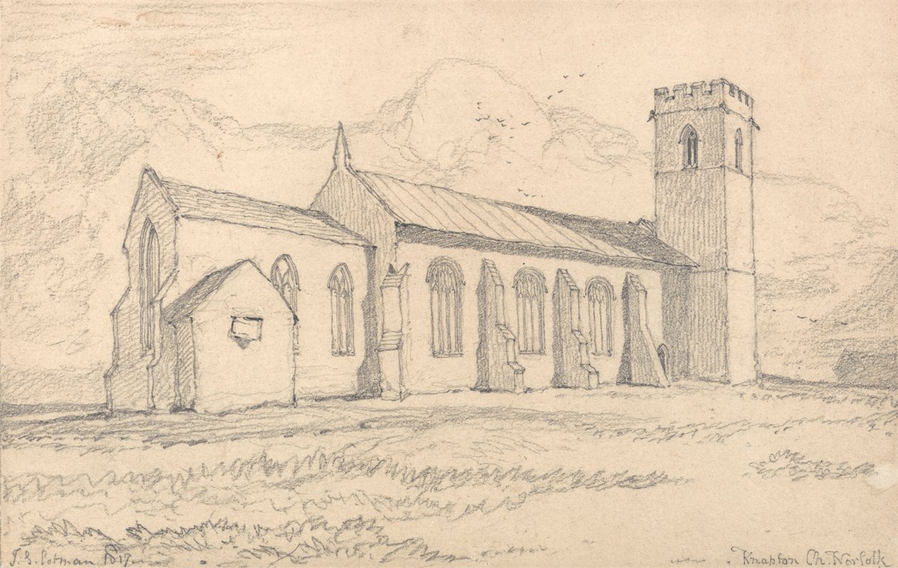 Knapton Church, Norfolk, északkeletről alkotó: John Sell Cotman