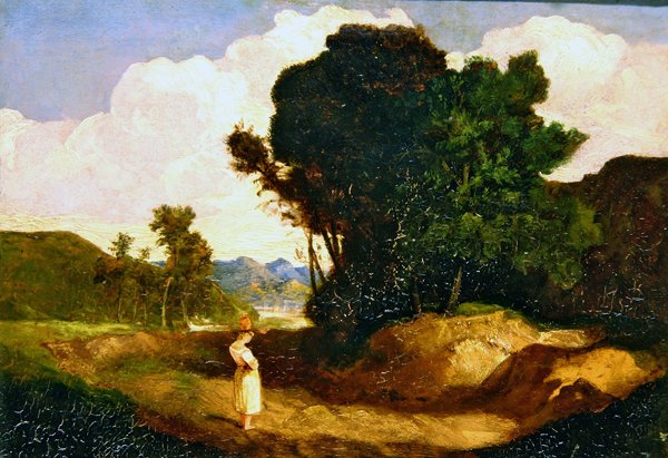 Táj figurával (olaj a panelen) alkotó: John Sell Cotman