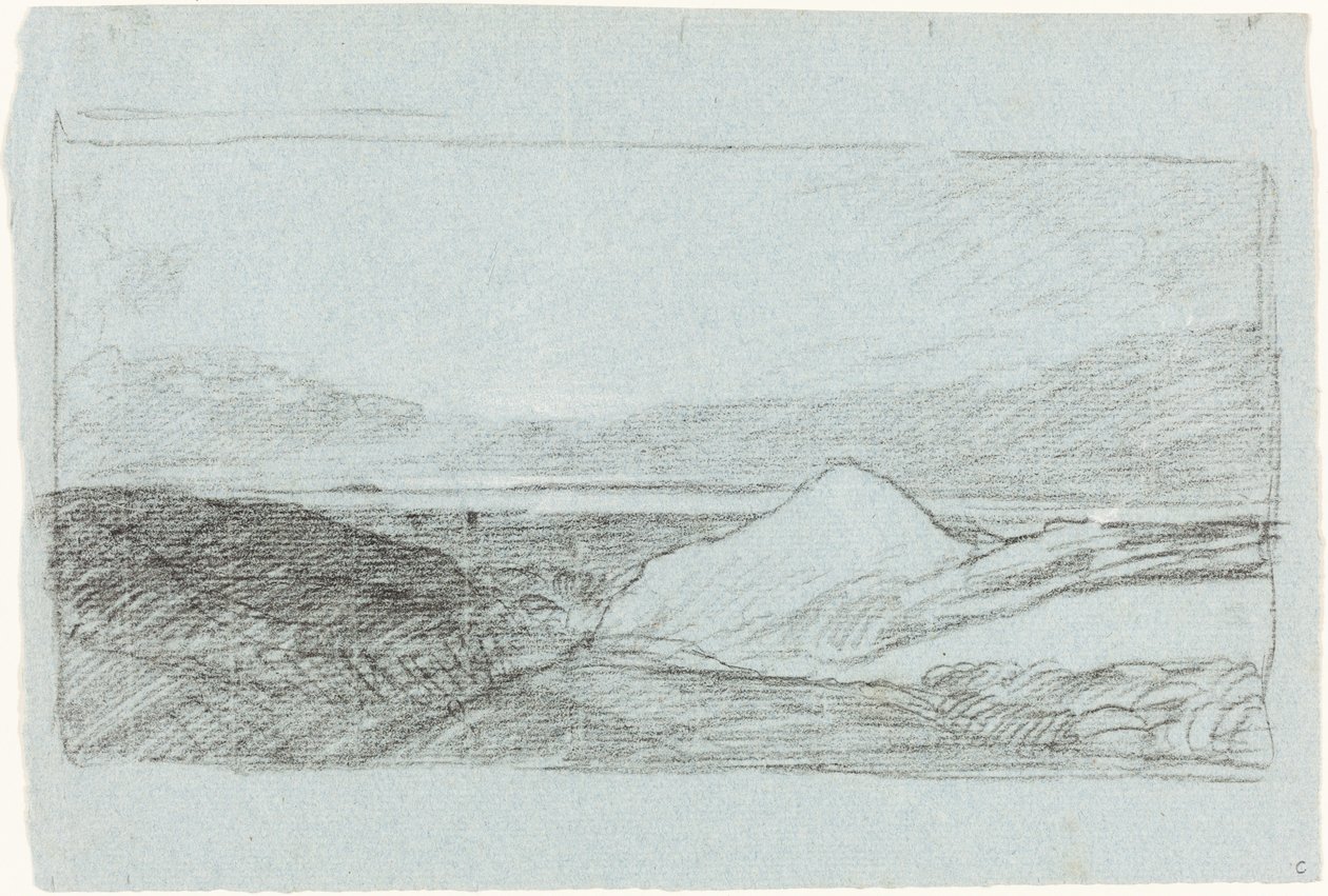Táj dombokkal és vízzel alkotó: John Sell Cotman