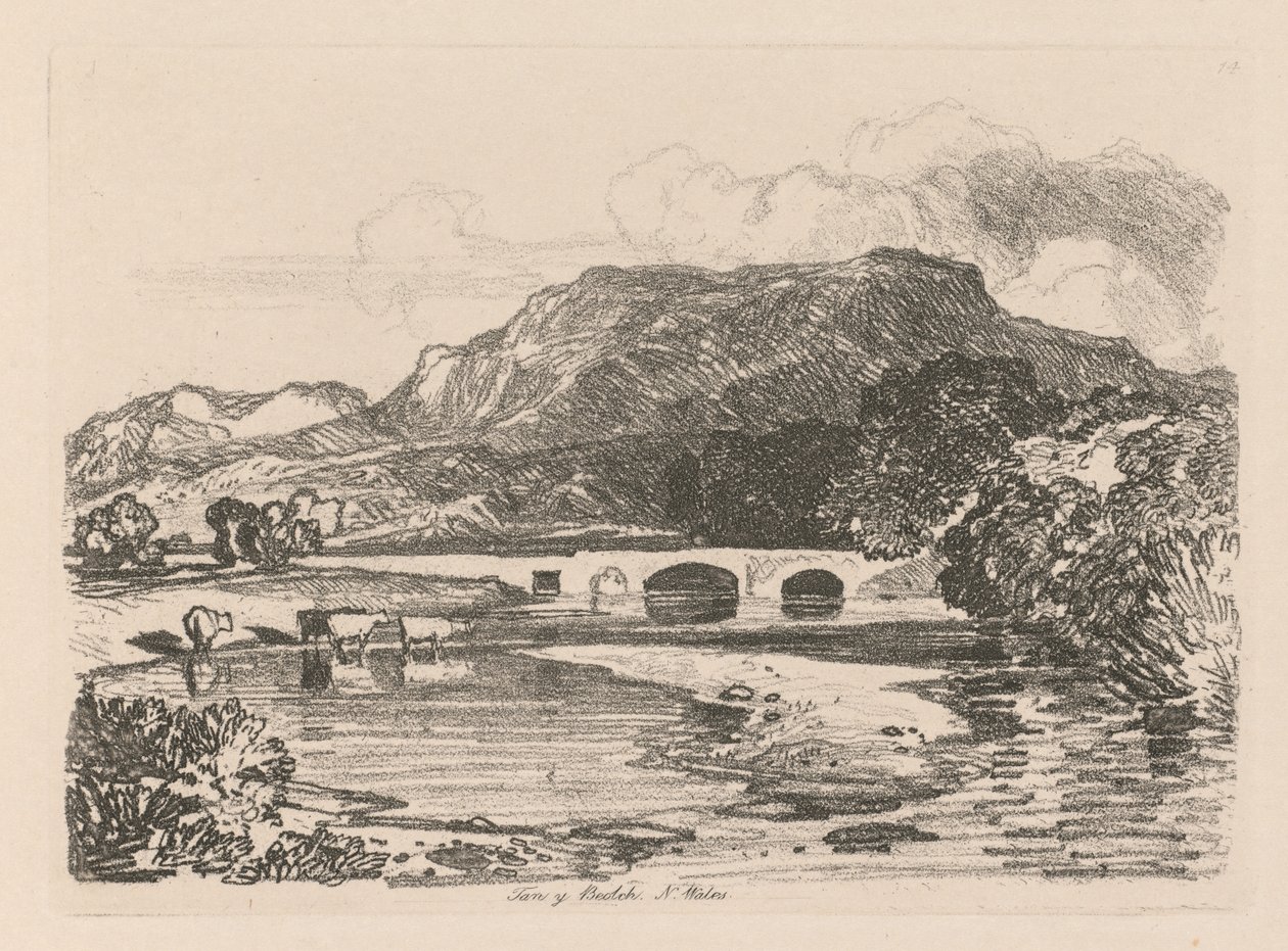 Liber Studiorum: Plate 14, Tan-y-Bwlch, Merionethshire, North Wales, 1838. alkotó: John Sell Cotman