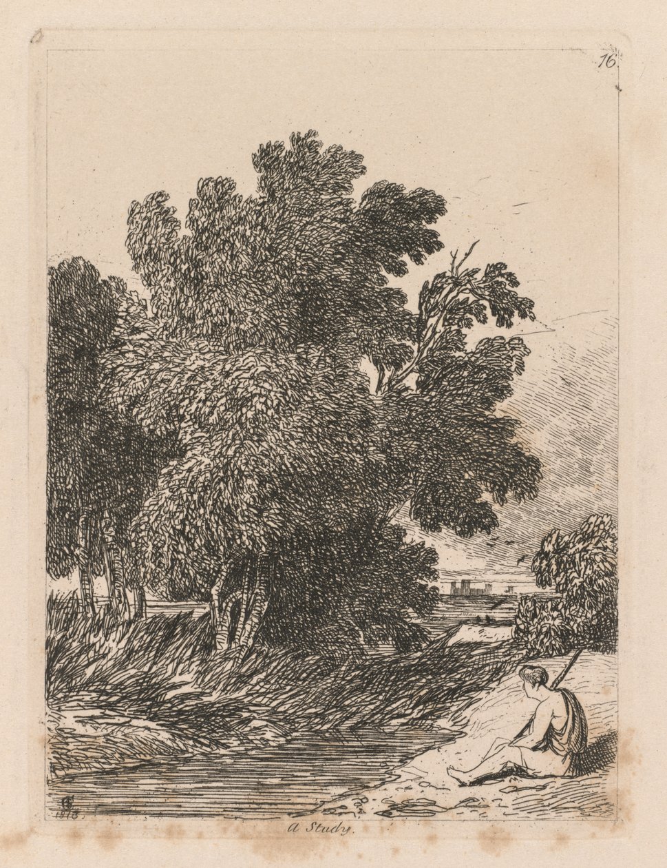 Tanulmányok könyve: 16. tábla, Egy tanulmány, 1838 alkotó: John Sell Cotman