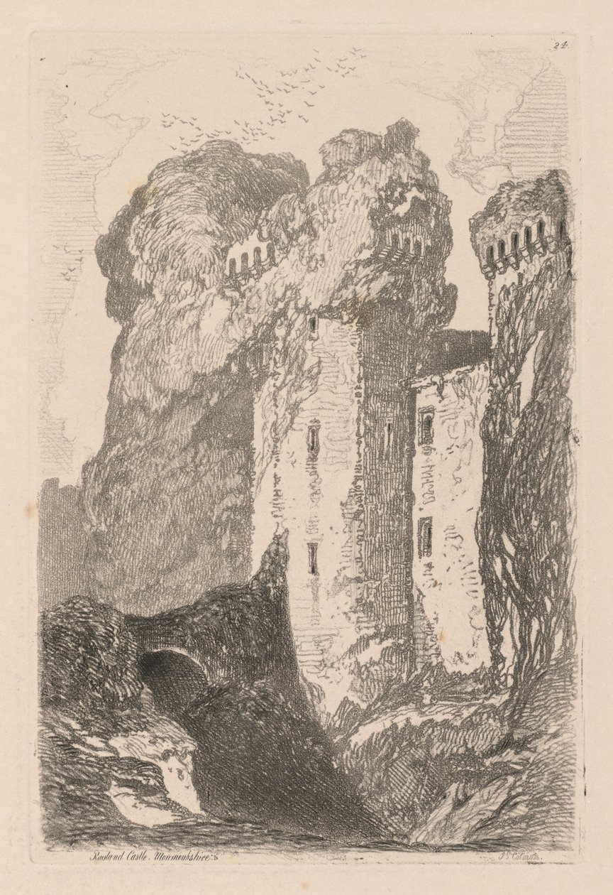 Liber Studiorum: Plate 24, Ragland Castle, Monmouthshire alkotó: John Sell Cotman