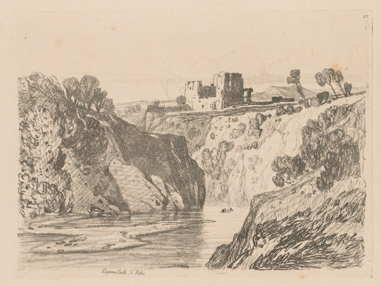 Liber Studiorum: Plate 27, Kilgarren Castle, N. Wales alkotó: John Sell Cotman
