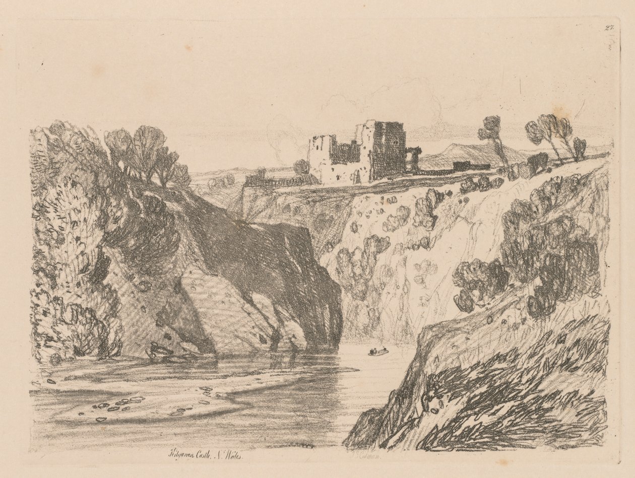 Liber Studiorum: Plate 27, Kilgarren Castle, N. Wales, 1838. alkotó: John Sell Cotman