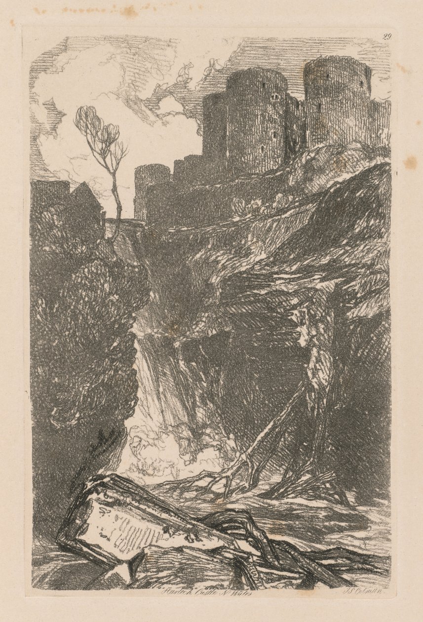 Liber Studiorum: Plate 29, Harlech Castle, N. Wales alkotó: John Sell Cotman