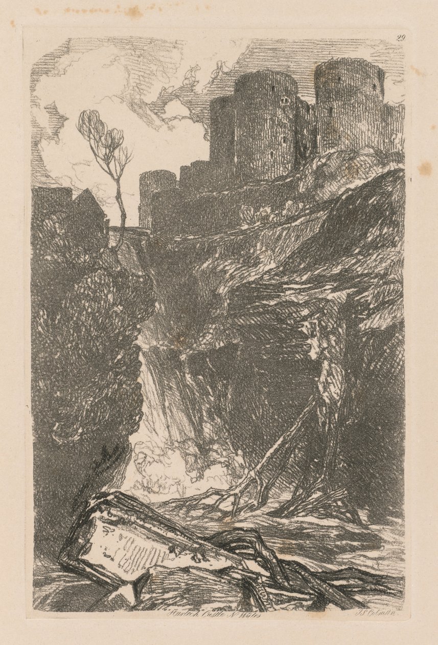 Liber Studiorum: Plate 29, Harlech Castle, N. Wales, 1838 alkotó: John Sell Cotman