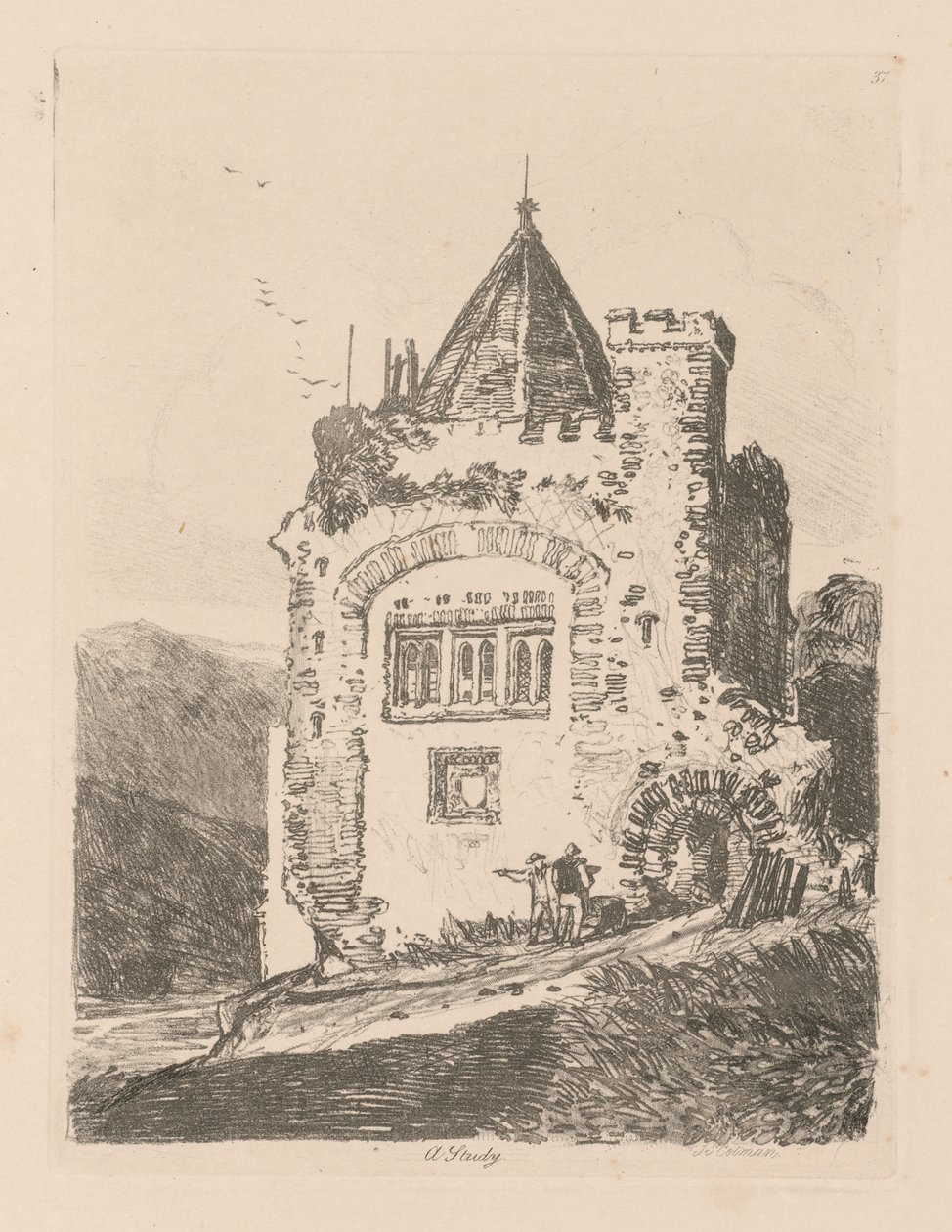 Tanulmányok könyve: 37. tábla, Egy tanulmány, 1838 alkotó: John Sell Cotman