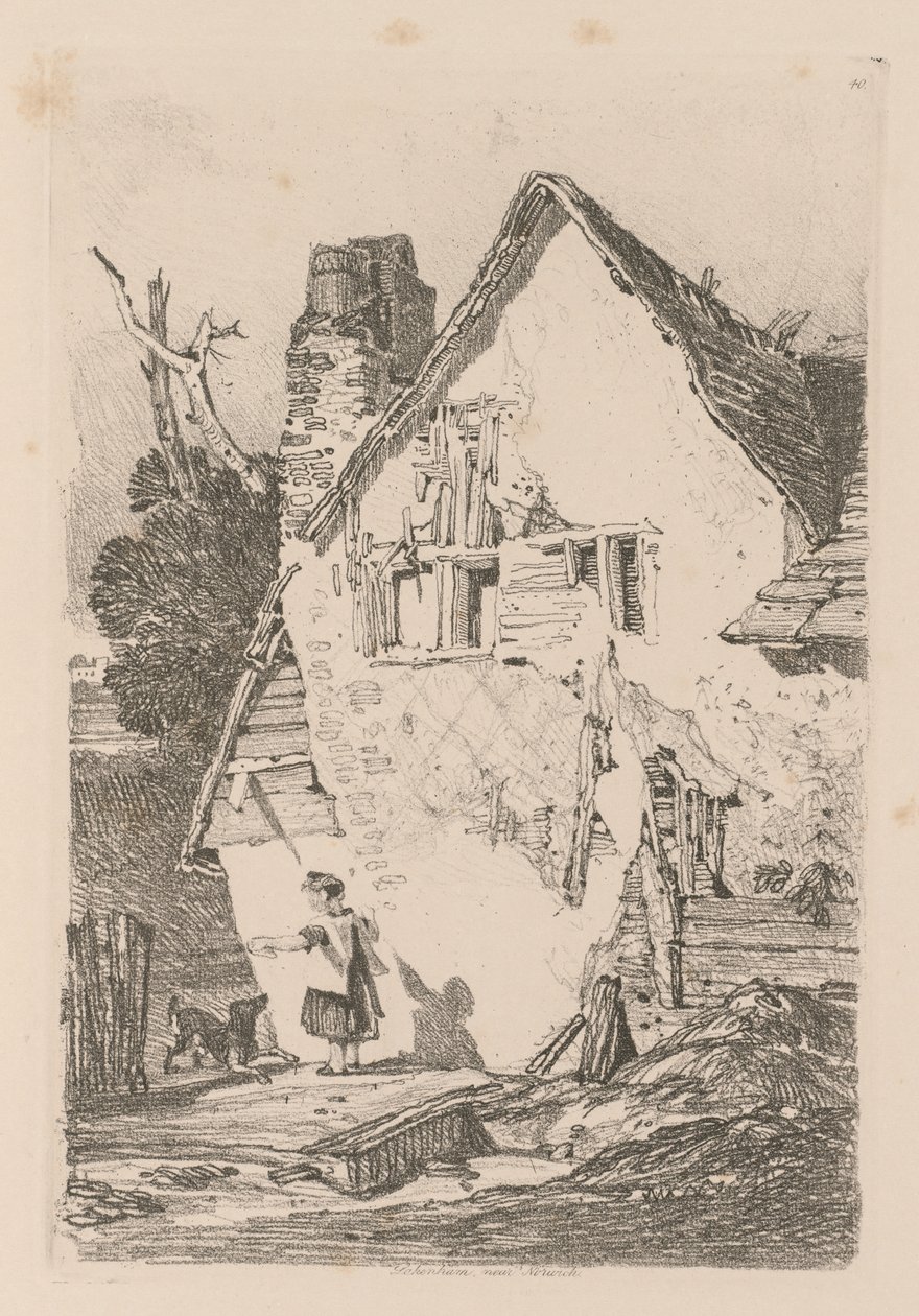 Liber Studiorum: Plate 40, Lakenham, Norwich közelében, 1838. alkotó: John Sell Cotman