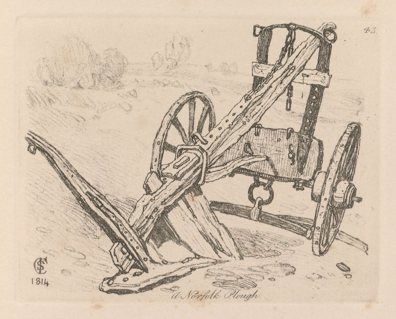 Liber Studiorum: 43. tábla, Norfolki eke, 1814 alkotó: John Sell Cotman