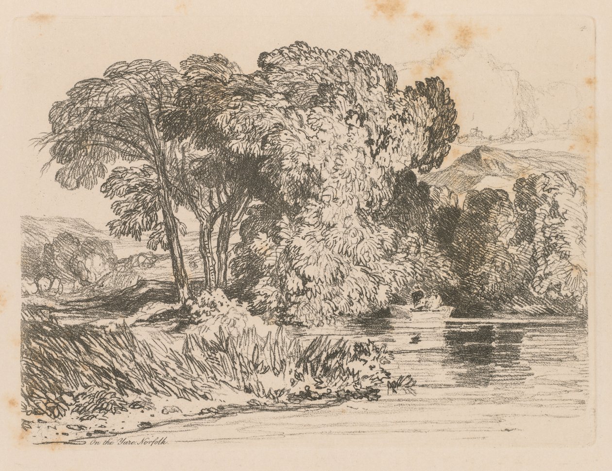 Liber Studiorum: 4. tábla, Kilátás a Yare-ra, Norfolk alkotó: John Sell Cotman